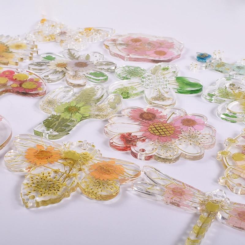 Resin Jewelry Molds Keychain Resin Molds Flower/Animal Silicone Molds for Resin Casting Pendants,Keychains,Earrings