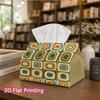 1pc, 2d Flat Printing, Tissue Box Retro Geometric Patterns Printed Tissue Box, Suitable for Bathrooms, Living Rooms, Bedrooms, Dressing Tables, Coffee