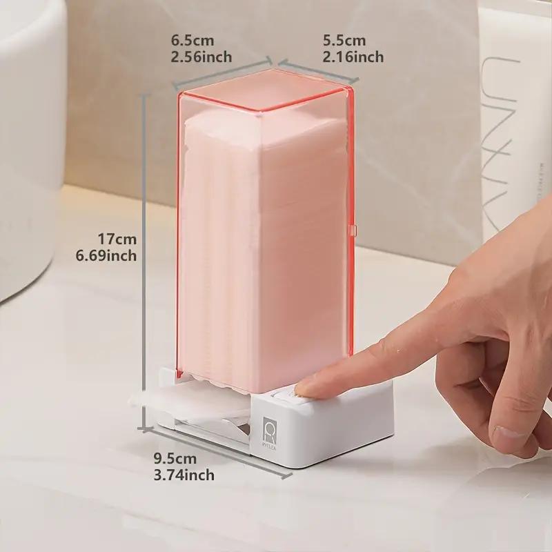 Automatic Cosmetic Cotton Box Press Type Cotton Pad Dispenser Makeup Organizer Dustproof Makeup Cotton Storage Box Home Gadgets
