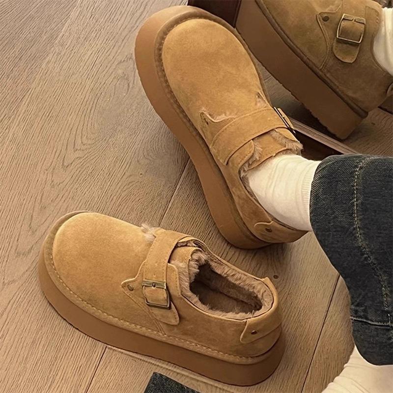 Single shoe women's full bun autumn new one-pedal thick sole heightening fishing