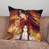 HHeaven Cartoon Officials Blessing Pillow Case For Home Bedroom Car Office Decoration Living Room Sofa Cushion Cover Suitable