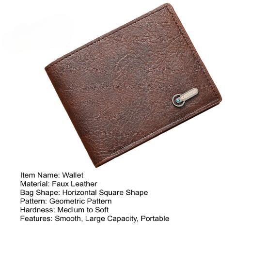 Herren Geldbörse Kunstleder Einfarbig Vintage Große Kapazität Mehrere Fächer Tragbar Faltbar Münzfach Aufbewahrung Geldbörse Karte Erwachsener Sex Wear CLE