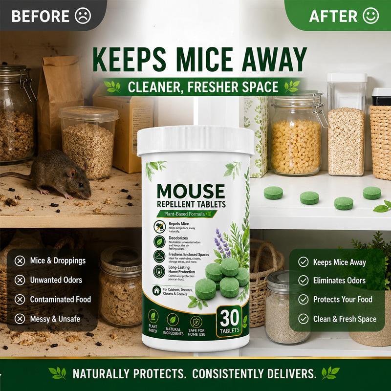 Long-Lasting Pellets, Effective for Home and Garden, Indoor Outdoor Use, Odorless, Keep Mice and Rats Away