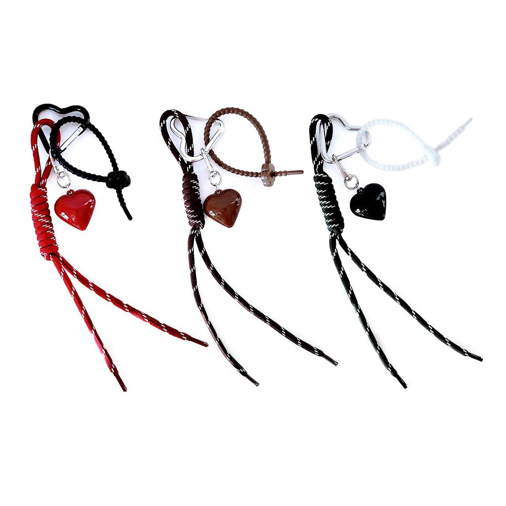 Braided Rope Keyring Fashionable Keychain Creative Car Key Chain Lovely Heart Keyrings Bag Pendant Ornaments Bag Charm