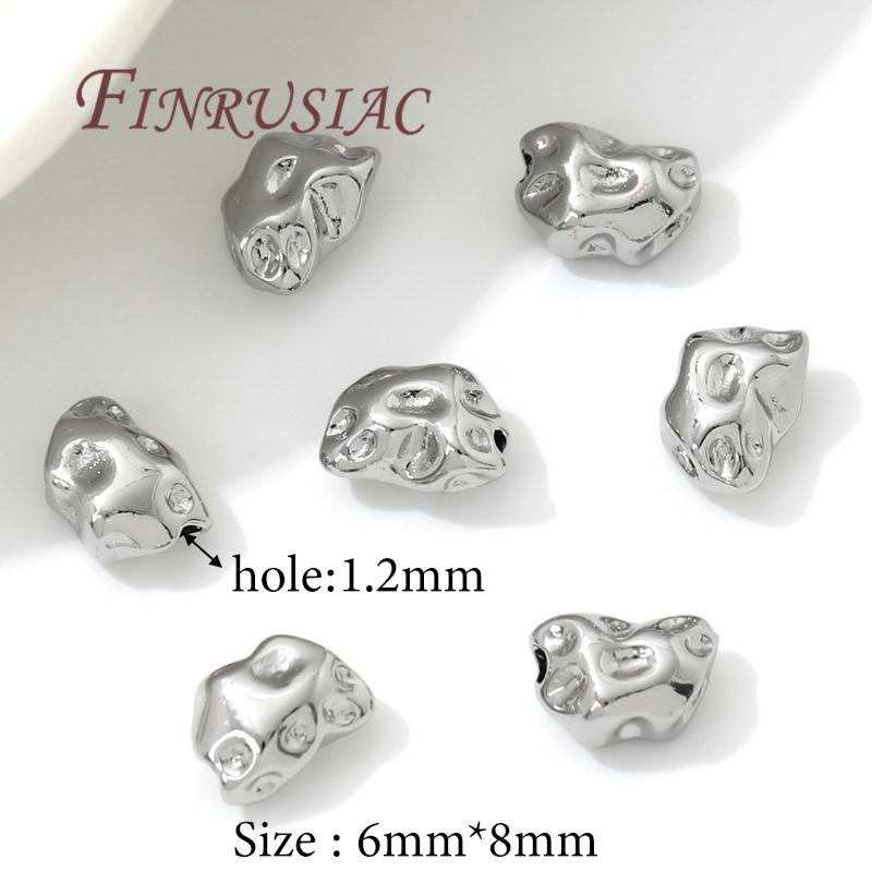 18K Real Gold Plated 6mm*8mm Irregular Beads Spacer Beads Separators For Bracelets Accessories DIY Jewelry Making Supplies