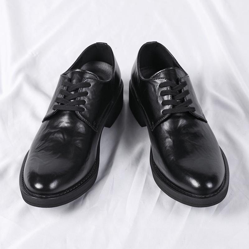 British Pointed-toe Oxford Shoes Lace-up Business Casual Shoes for Men New Male Formal Dress Footwear Solid Color Business Shoes