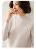 Women's Cashmere Raglan Sleeve Slim Fit Sweater - Half High Neck, Thickened, Solid Color, Versatile Knitted Top.