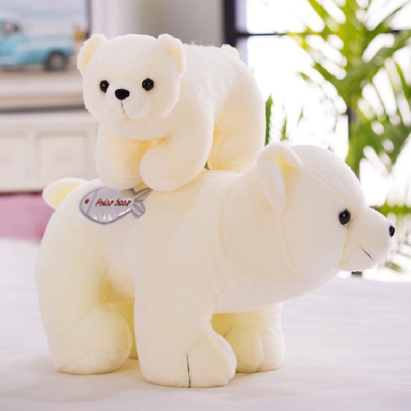 Adorable Plush Arctic Bear Stuffed Animal Soft White Bear Doll For Kids 25cm 35cm 45cm 58cm
