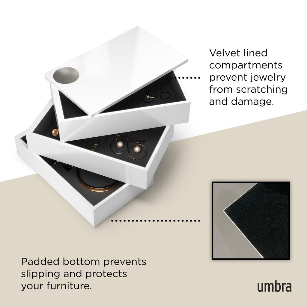 Umbra Jewelry Desktop Jewelry for SPINDLE White Storage, Box, Case, Rings, Earrings, Bracelets, Watches, Necklaces, (2308712660),