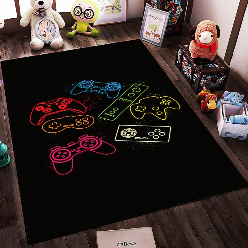 "Colorful Game Controller Pattern Carpet for Living Room Decor" Suitable for use as an anti-slip for living room bedroom sofas