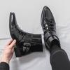 Men's British Style Autumn Leather Chelsea Boots - Shiny, Pointed Toe, High-Top, Formal, Casual, Short Boots