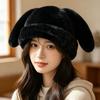 Ear Protection Rabbit Ear Hat Cute Rabbit Ear Bucket Hat Warm Fur Winter Hat  Winter