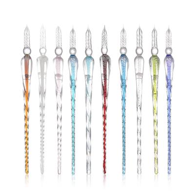 Painting Pen Vintage Crystal Pen Filling Ink Dipping Pen Glass Dip Pen Fountain Pens Signature Pen