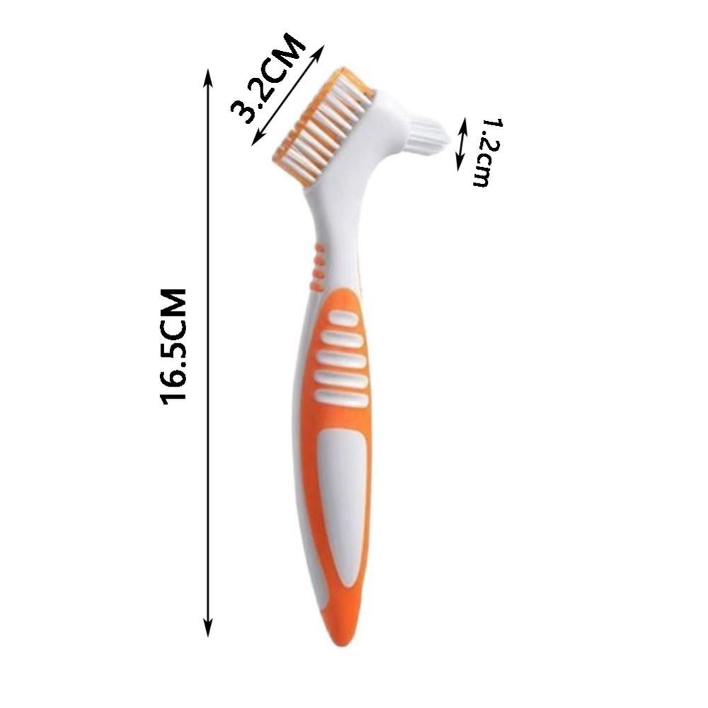 Double Sided Denture Toothbrush Plastic Cleaning Brush New Denture Brush  Orthodontic Care
