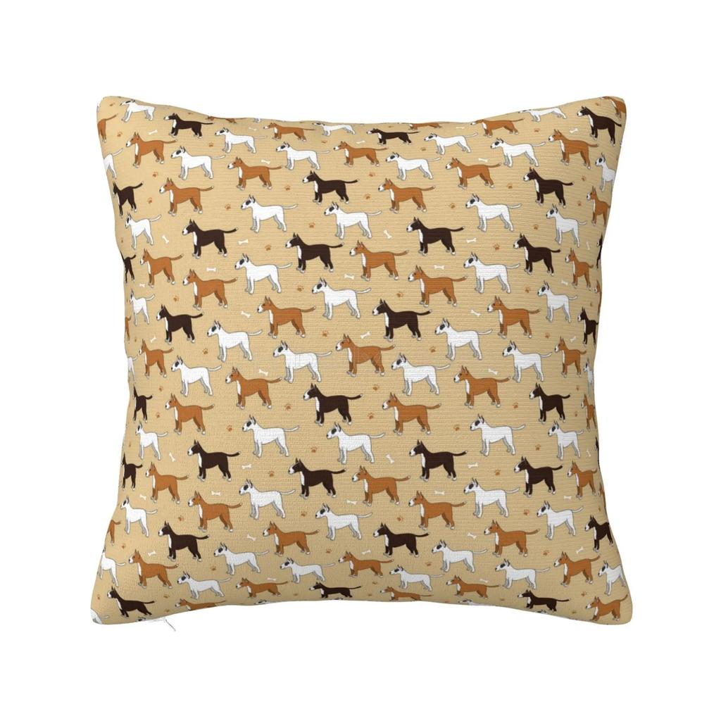 English Bull Terrier Hund Liebe Kissenbezug Kissenhülle für Sofa Lustige Tier-Wurfdecke Kissenbezug Wohnzimmer Schlafzimmer Dekoration