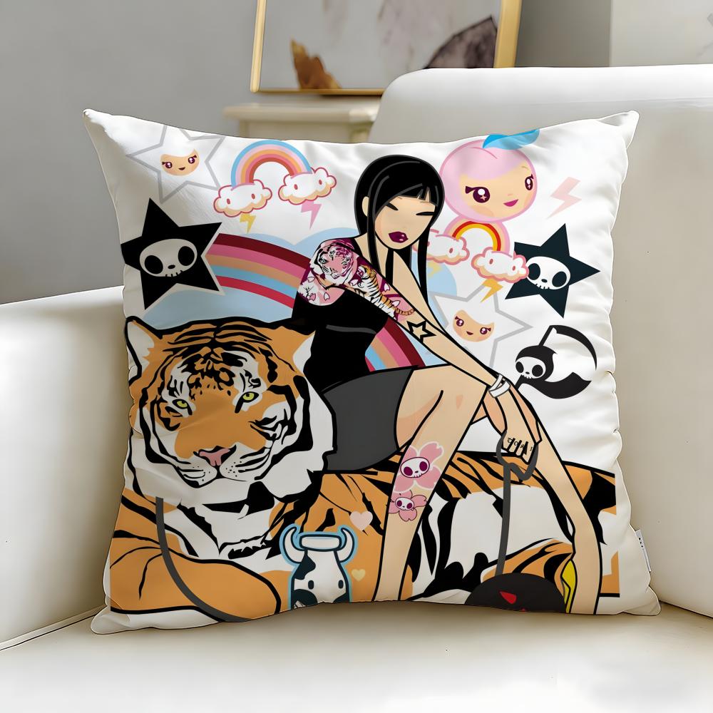 Popular Fashion Brand Tokidoki Cushion Cover Soft  EasyWash Pillow Case  Versatile for Couch Bed Travel and Office