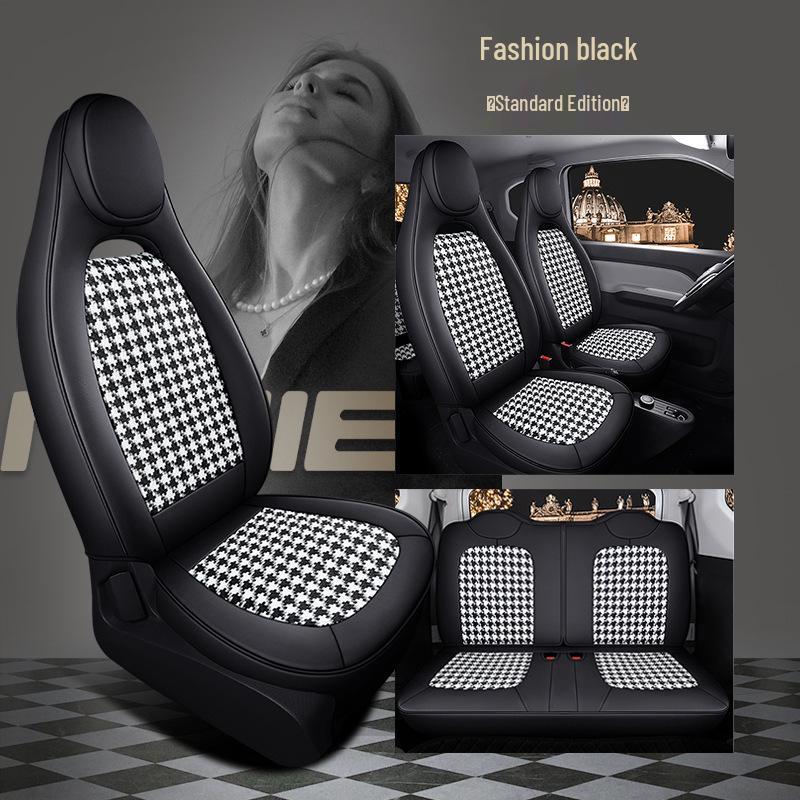 Houndstooth Seat Cover for Wuling Hongguang MiniEV - All-Season, Full Wrap Cushion