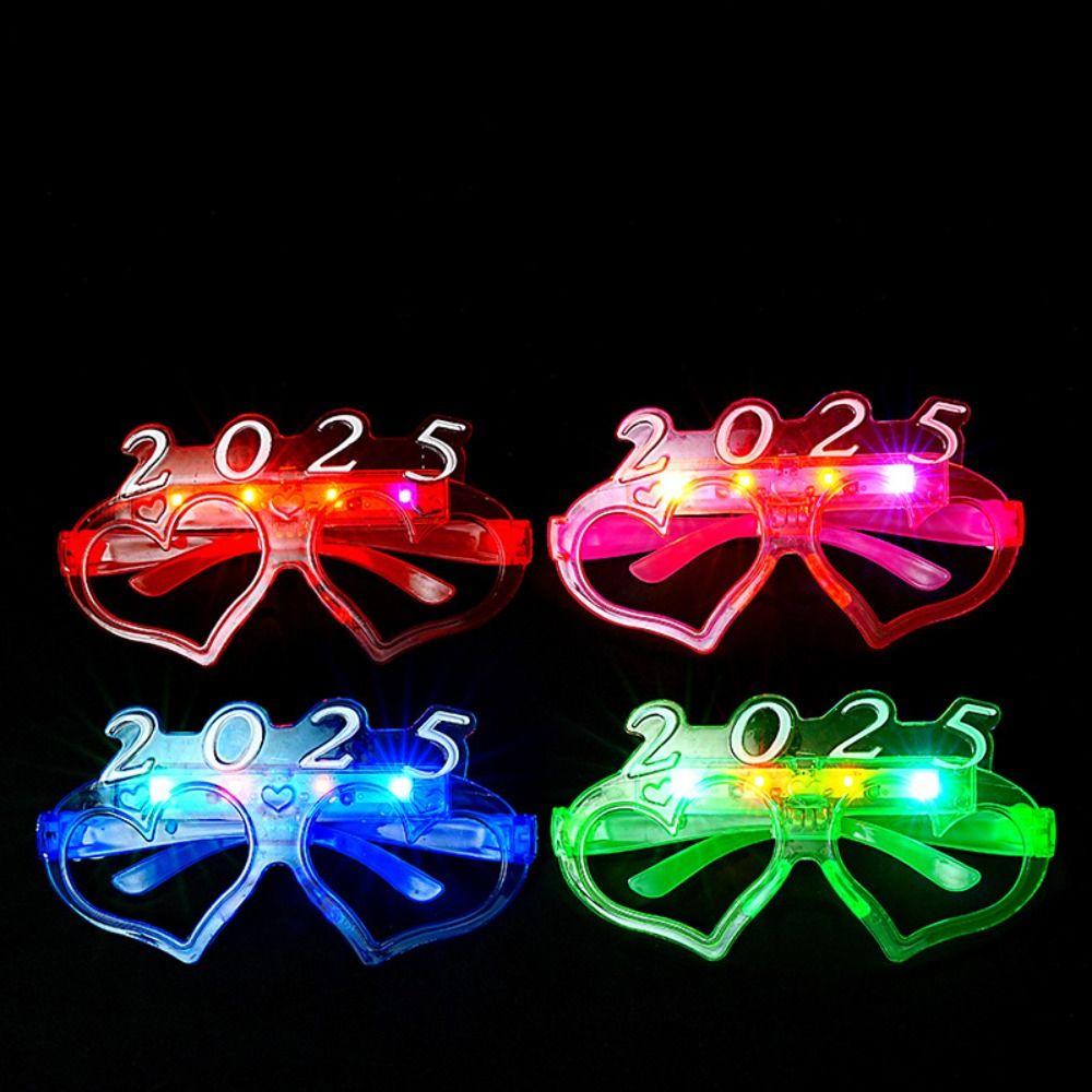 Number Letter 2025 Happy New Year Glow Glasses Light Up New Year Party Glasses Decorations