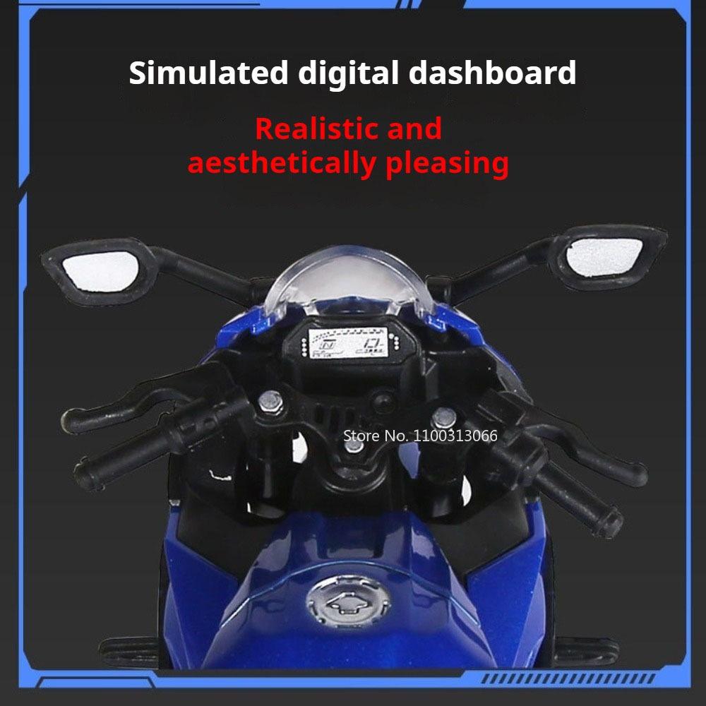 1:12 R3 Suzuki Hayabusa Motorcycle Alloy Cars Toy Diecast Models Rubber Tires with Light Music Miniature Vehicles Model Ornament