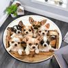 Chihuahua Round Area Rug,Carpet Rug for Living Room Bedroom Sofa Playroom Decor,Non-slip Floor Mat