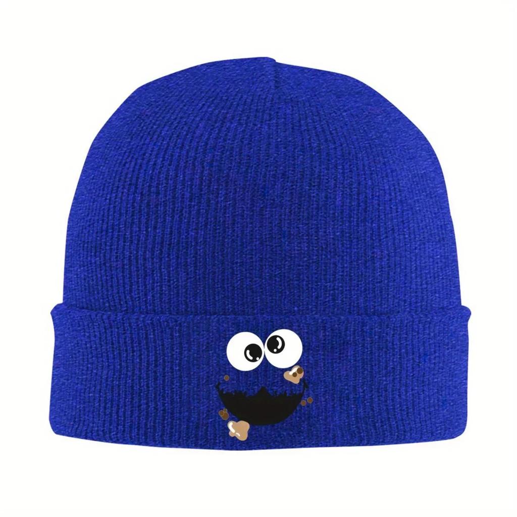 New SSesame Street Cookie Face Knitted Hat For Women Unisex Beanies Autumn Winter Hats Cartoon Warm Caps