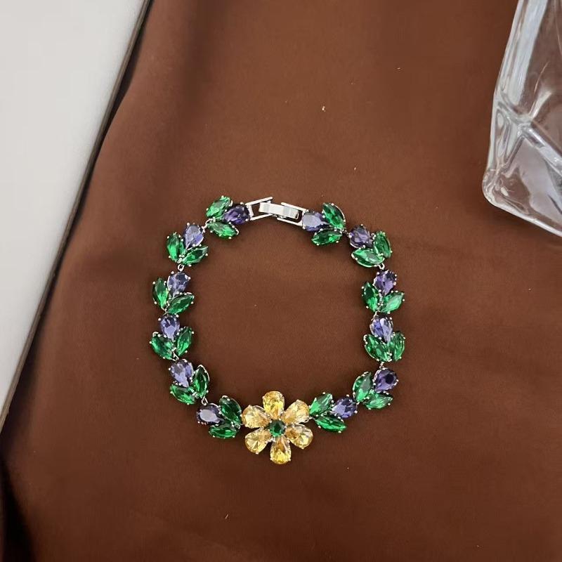 Summer Versatile High-End Live Broadcast Love Color Zirconium Bracelet Fashion Design Jewelry Bracelet