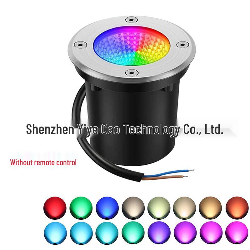 Waterproof RGBW LED Recessed Ground Light for Outdoor Courtyard and Deck Lighting 1 light, no remote