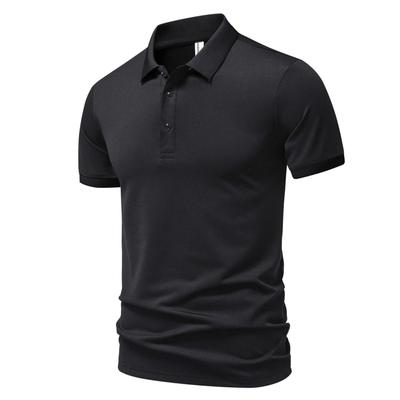 Herbst Winter Herrenkleidung Kurzarm Revers Einfarbiges Poloshirt