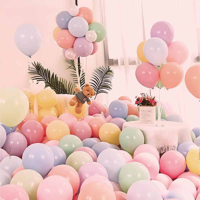 Colorful Macaron Balloons for Children's First Birthday Party Decoration
