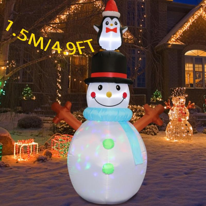 Christmas Decorations Inflatable Model Built-in LED Lights Inflated Toys Ornament Xmas Party New Year Garden Yard Outdoor Decor
