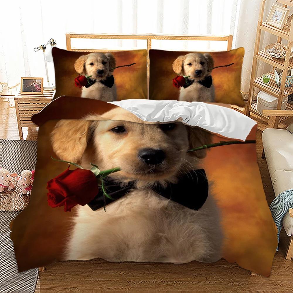 Bed Linen 3D Rose Dachshund Bedclothes For Girl Boy Duvet Cover Sets Twin Bedding Set Dekbedovertrek 240/220 Dachshund Bed Set
