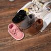 Autumn/Winter Non-Slip Lace-Up Baby Boots with Rubber Sole