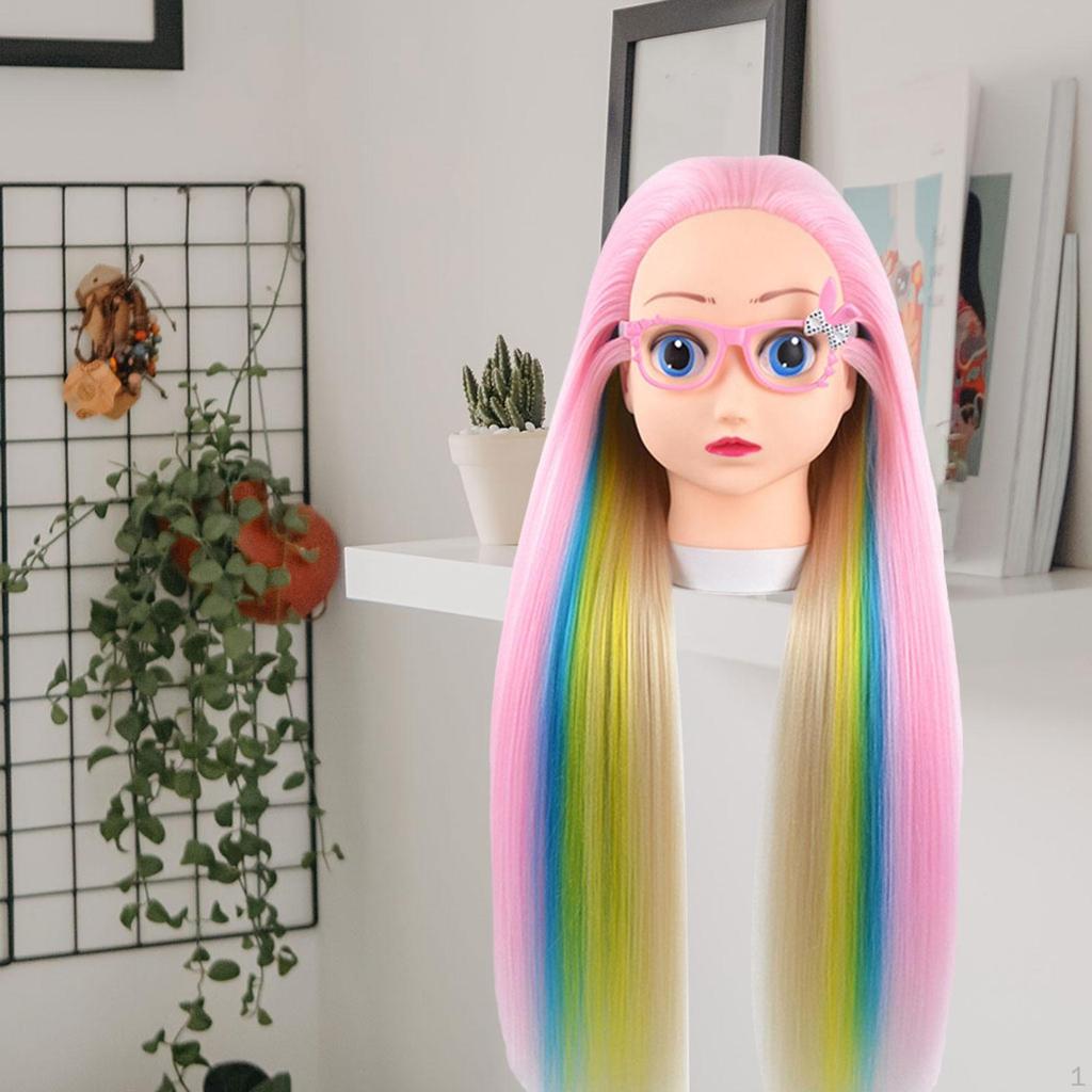 Doll Head Model with Desktop Stand Kids Styling Practice Training Manikin