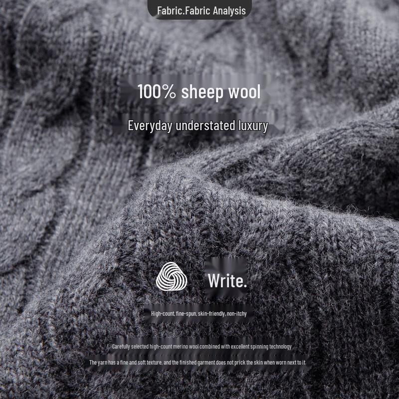 Navigare Women's Faux Two-Piece Cable Knit Long Sleeve Wool Sweater