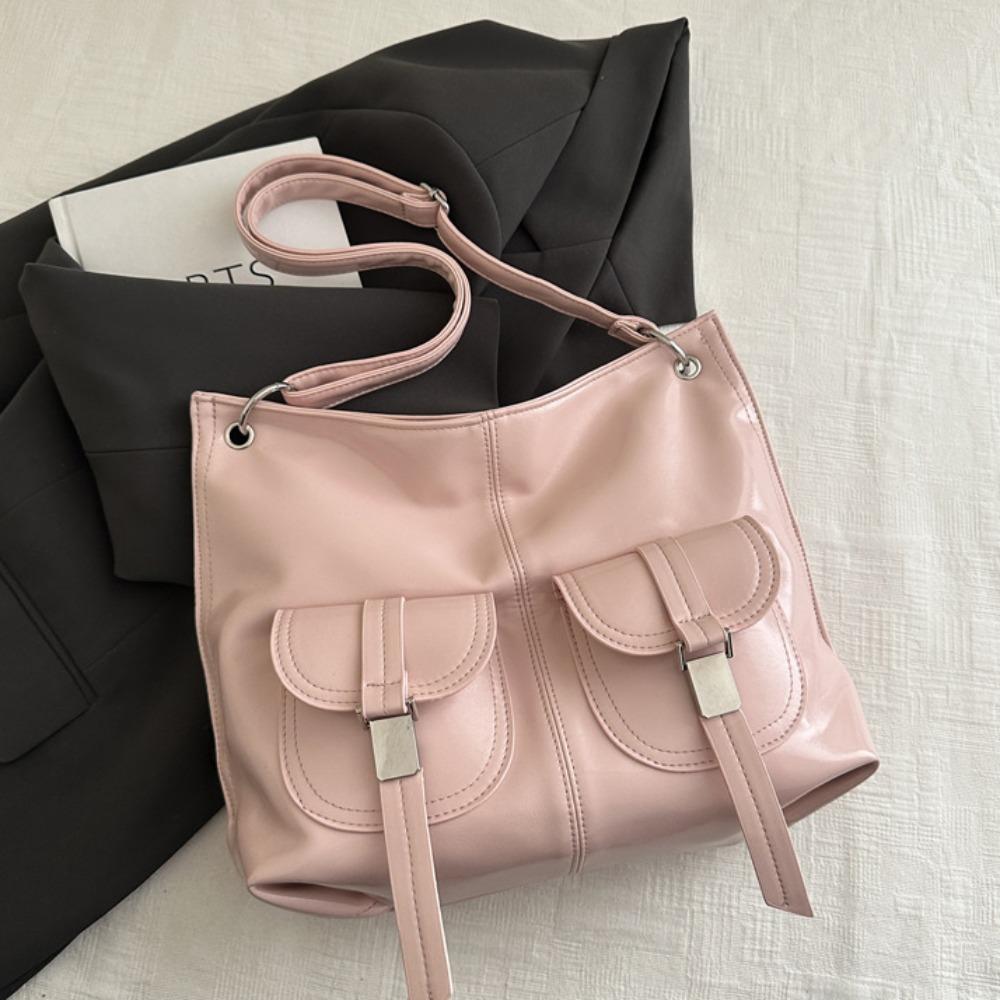 

Вместительная сумка-тоут с несколькими карманами, сумка-хобо, сумка через плечо, модная ПУ сумка под мышкой, для студентов розовый