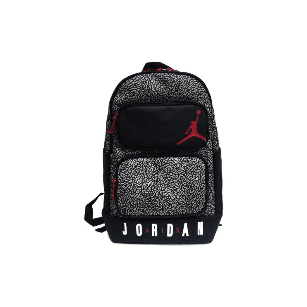 Jordan Air Print Zipper Backpack Unisex Backpack Black JD2243017GS-002 Black