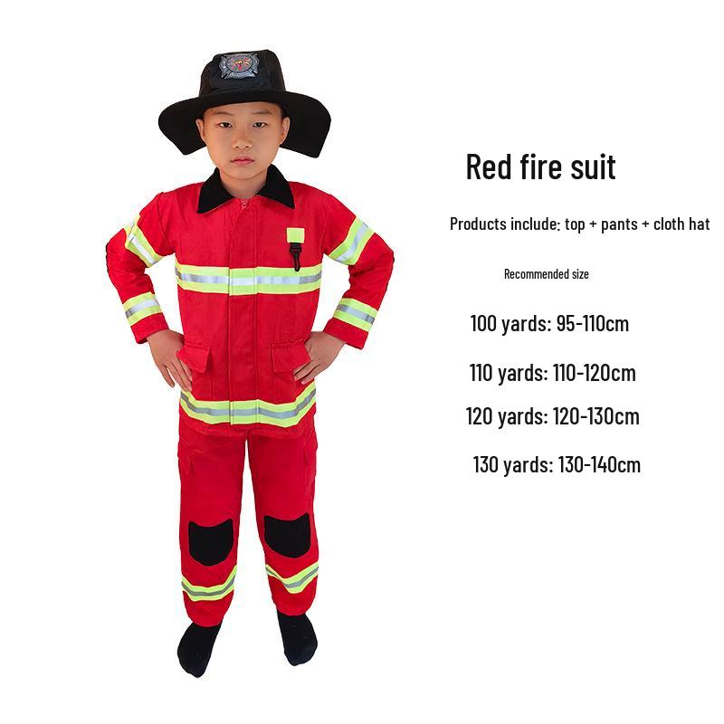 Costume da Pompiere per Bambini per Palcoscenico e Cosplay – Outfit Professionale per Gioco di Ruolo