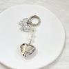 Fashionable Heart Pendant Stylish Bowknont Keychain Bag Charm Earphone Accessory Elegant Pearl Bowknot Heart Charm