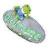 Welcome Frog Statue Luminous Garden Decor Resin Craftwork Patio Yard Lawn Animal Ornament for