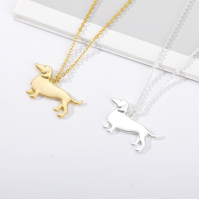 Shape Animal Dachshund Pendant Necklace Alloy Chain Jewelry Unisex Gift Fashion