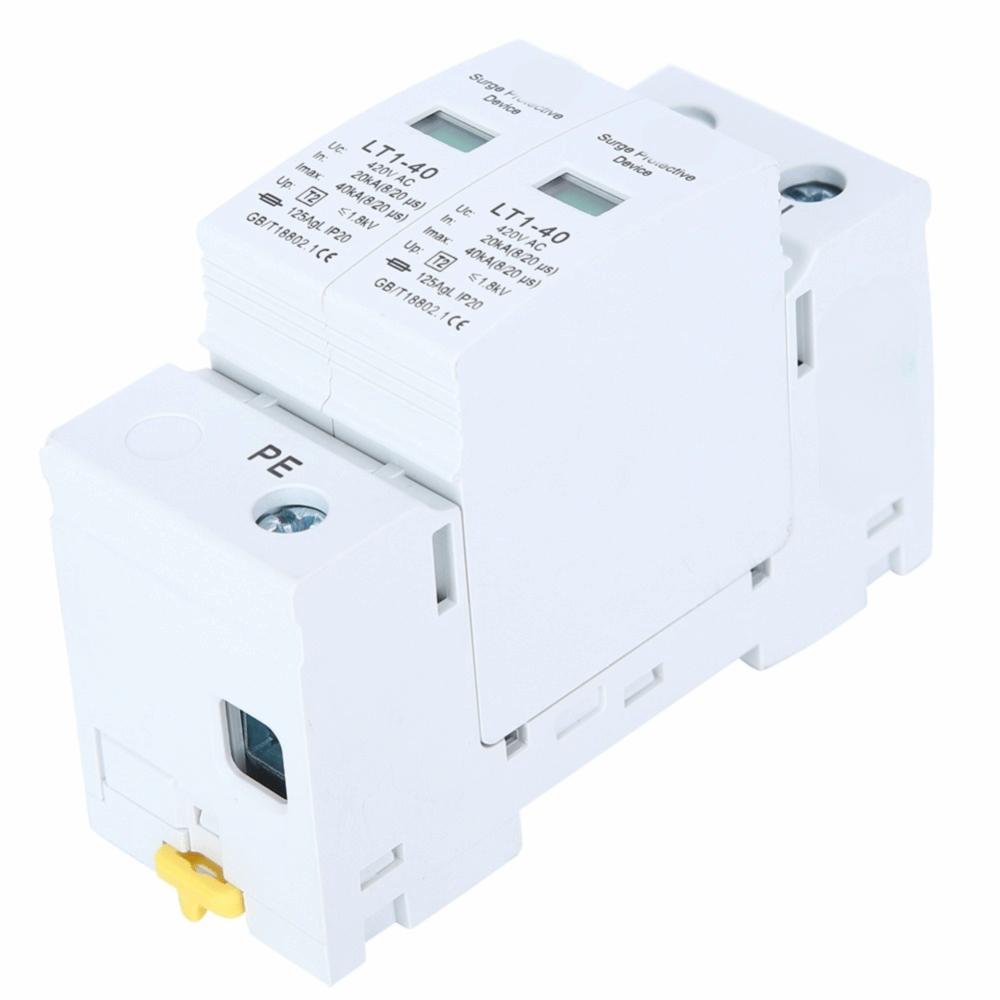 

Rail Installation 40kA Protection Device 2P 420VAC White Arc Module Anti-Thunder Module Home Appliance 1