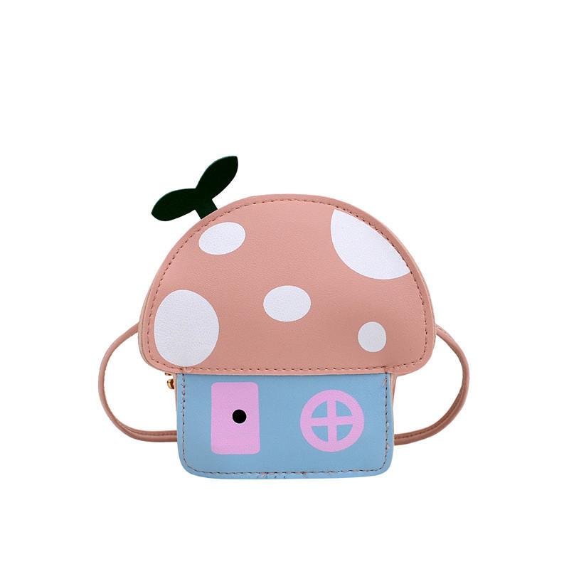 Childrens Cartoon Mushroom Shoulder Bag Waterproof Cute Girls Mini Bag For Toddlers