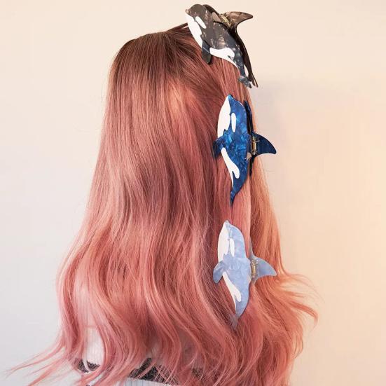 Women Hair Claw Ocean Series Whale Shape Hair Clip Large Size Back Head Shark Hair Claw Hair Accessories