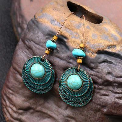 Vintage Boho Kadın Sarkan Damla Uzun Küpeler Büyüleyici Renk