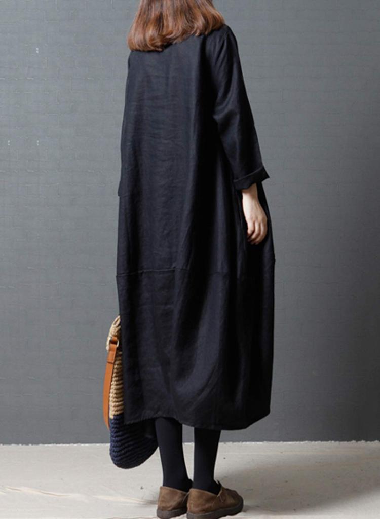 Yino Long 8 New Long Plus Loose Travel Women's Dress, Colors, Sleeve, Tunic/Maxi Length, Sizes, Fit, Linen, Slimming, Stylish,