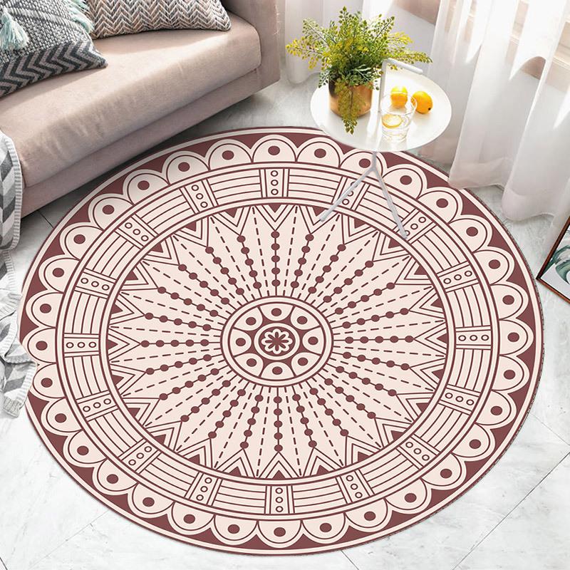 Round Carpet Home Decoration Simple Style Living Room Bedroom Mat Anti-slip Mat Yoga Mat Door Mat