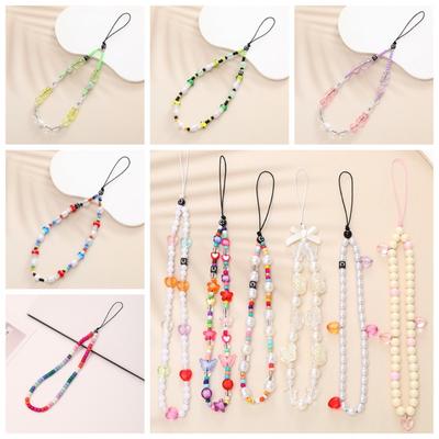 Beaded Beaded Phone Lanyard Handmade Cellphone Charm Ins Pearl Phone Chain  Girls Women