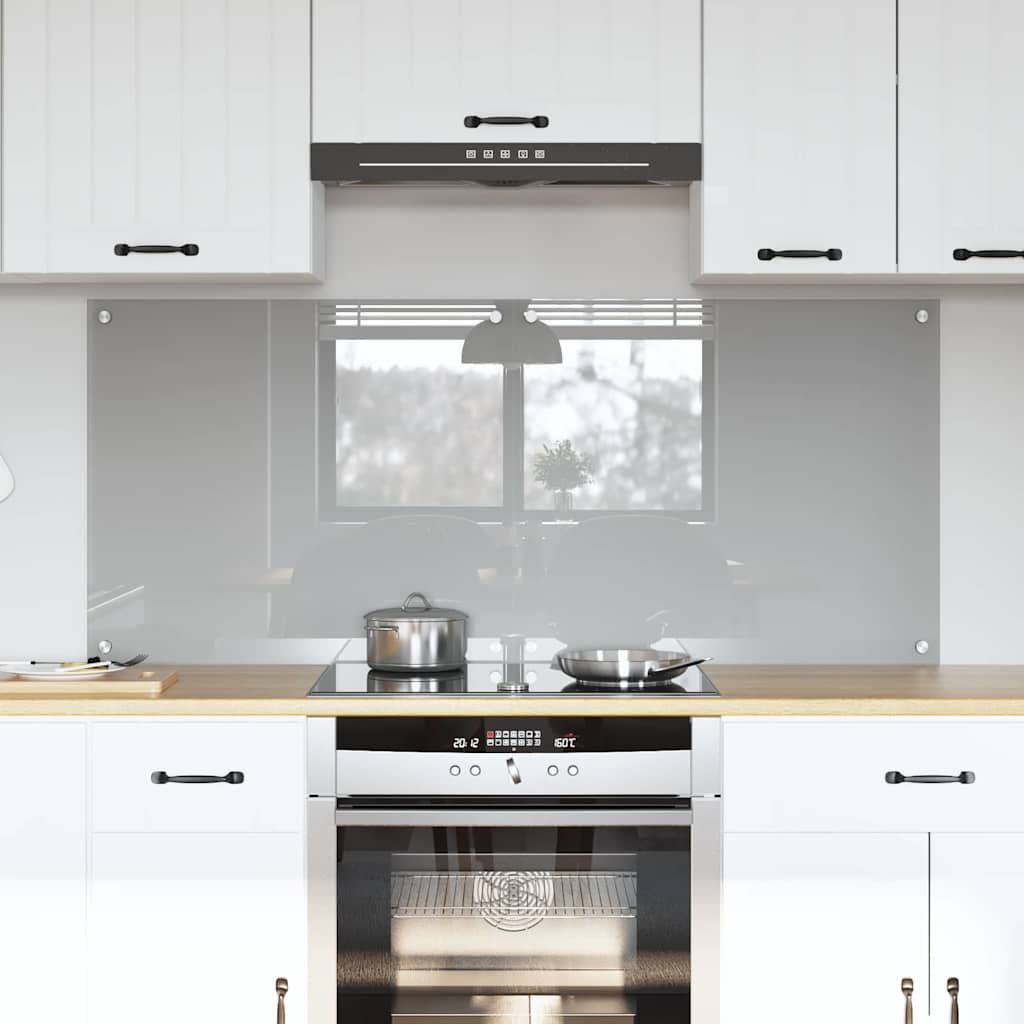 Kitchen Splashback 2 pcs Light Grey 70 x 60 cm Tempered Glass