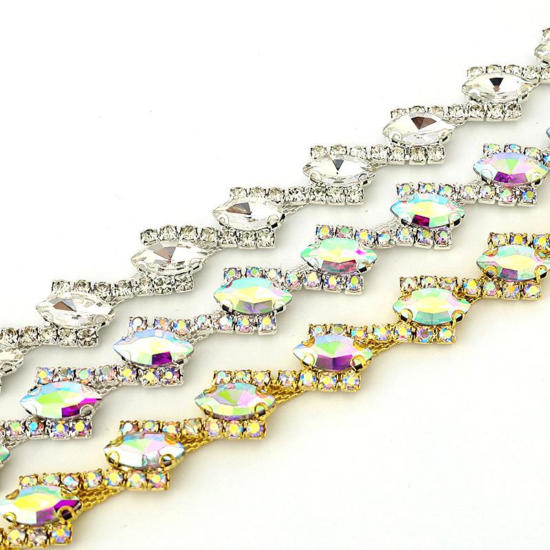 10Yards Rhinestone Chain Trim Shining Crystal Diamond Accessories DIY Craft Wedding Party Gift Decoration Diamond Metal Chain