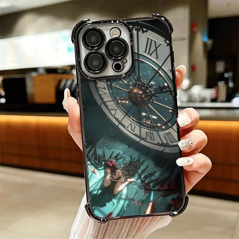 Madoka Magica Homura Soft Phone Case For iPhone 15 16 17 Air 14 Pro Max 16E Plus 13 12 Mini Plating Anti-Fall Fundas